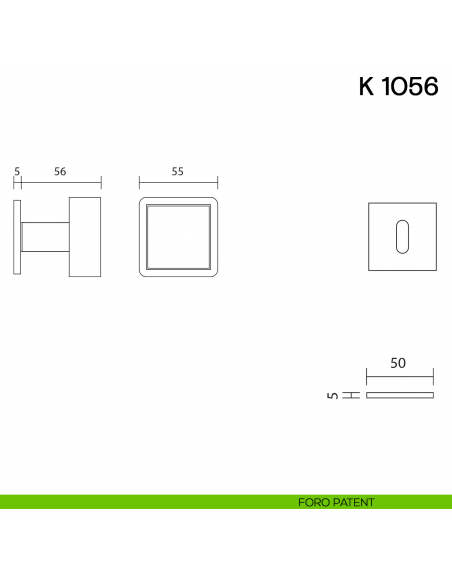 Pomolo girevole per porta K 1056 Valli collezione Lab con rosetta fine foro patent