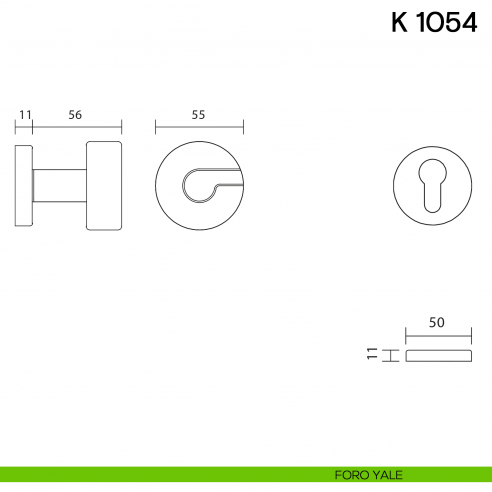 Pomolo girevole per porta K 1054 Valli collezione Lab foro yale