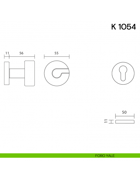 Pomolo girevole per porta K 1054 Valli collezione Lab foro yale