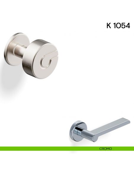 Pomolo girevole per porta K 1054 Valli collezione Lab con rosetta fine cromo