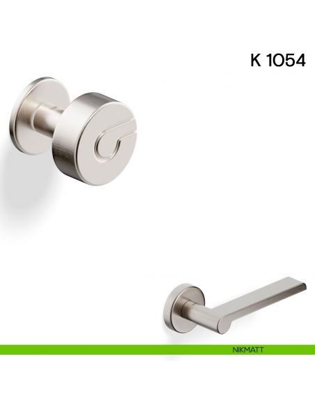 Pomolo girevole per porta K 1054 Valli collezione Lab con rosetta fine nikmatt