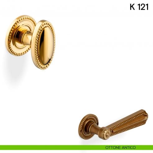 Pomolo per porta K 121 girevole Valli collezione Lab ottone antico