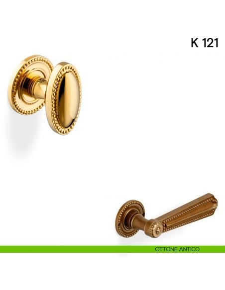 Pomolo per porta K 121 girevole Valli collezione Lab ottone antico