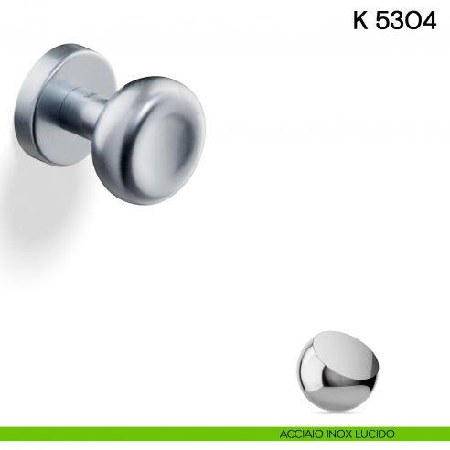 Pomolo per porta K 5304 girevole Valli collezione Fusital acciaio inox lucido