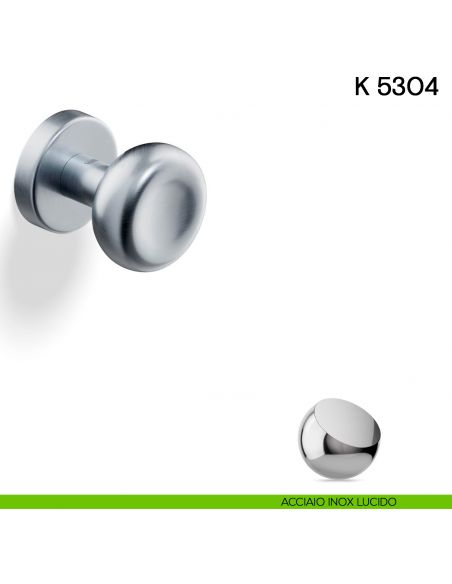 Pomolo per porta K 5304 girevole Valli collezione Fusital acciaio inox lucido