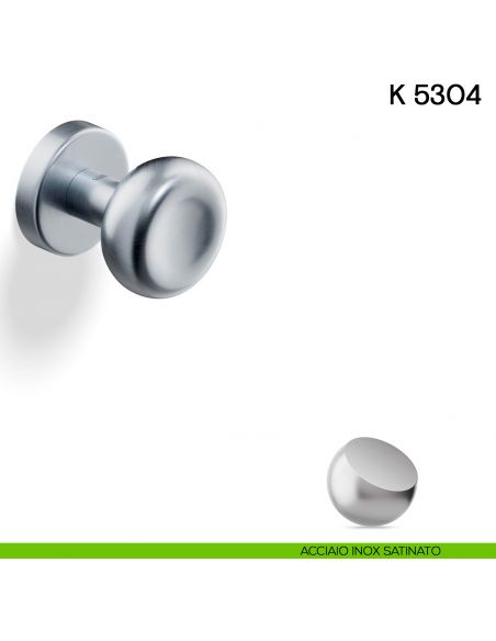 Pomolo per porta K 5304 girevole Valli collezione Fusital acciaio inox satinato