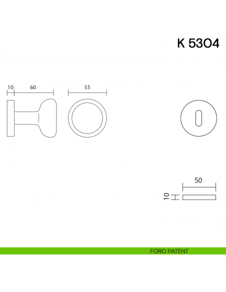 Pomolo per porta K 5304 girevole Valli collezione Fusital foro patent