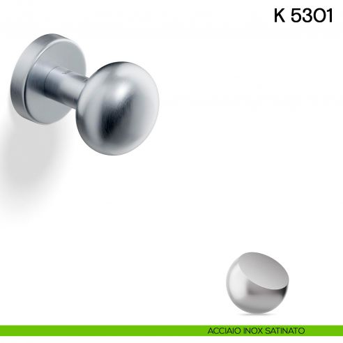 Pomolo per porta K 5301 girevole Valli collezione Fusital acciaio inox satinato