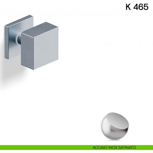 Pomolo per porta K 465 girevole Valli collezione Lab acciaio inox satinato