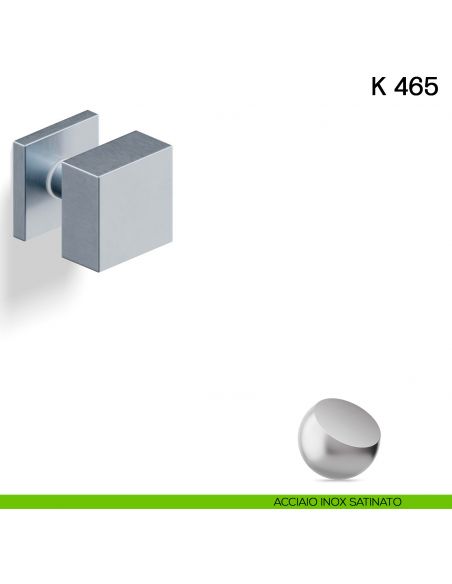 Pomolo per porta K 465 girevole Valli collezione Lab acciaio inox satinato