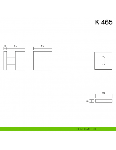 Pomolo per porta K 465 girevole Valli collezione Lab foro patent