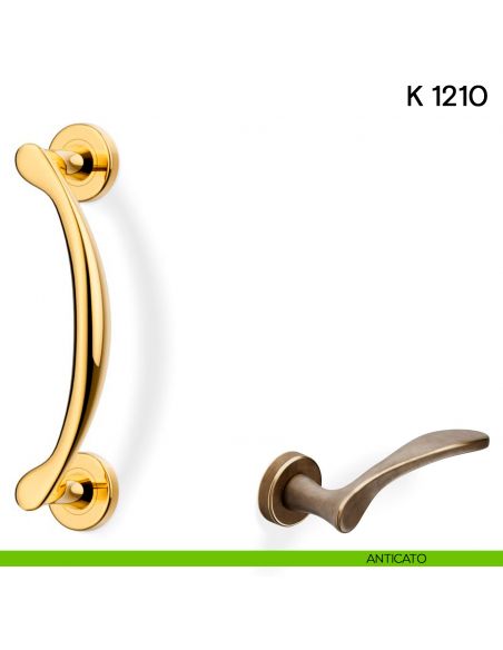 Maniglione per porta K 1210 Valli collezione Fusital zancato anticato