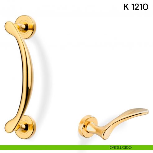 Maniglione per porta K 1210 Valli collezione Fusital zancato orolucido