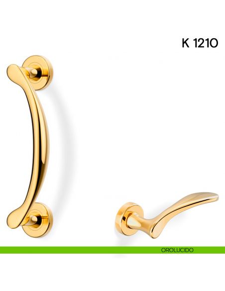 Maniglione per porta K 1210 Valli collezione Fusital zancato orolucido