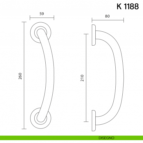 Maniglione per porta K 1188 Valli collezione Lab zancato disegno