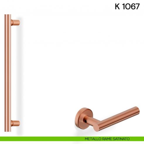 Maniglione per porta K 1067 Valli collezione Lab metallo rame satinato