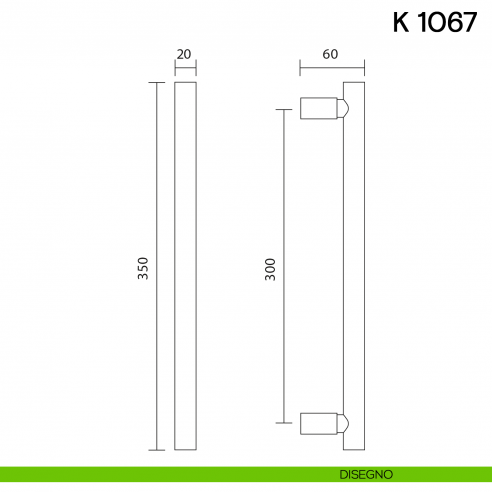 Maniglione per porta K 1067 Valli collezione Lab disegno