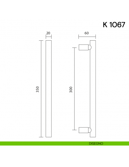 Maniglione per porta K 1067 Valli collezione Lab disegno