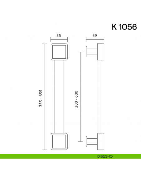Maniglione per porta K 1056 Valli collezione Lab disegno