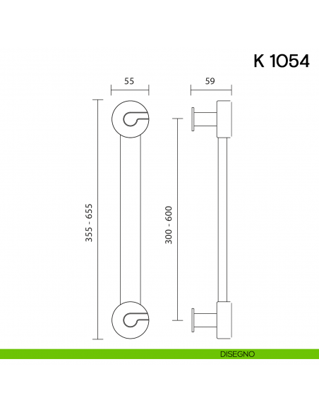 Maniglione per porta K 1054 Valli collezione Lab disegno