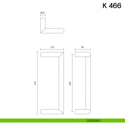 Maniglione per porta K 466 Valli collezione Lab zancato disegno