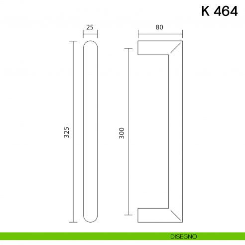 Maniglione per porta K 464 Valli collezione Lab disegno