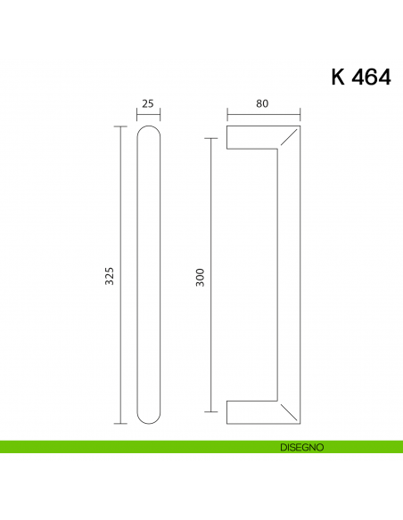 Maniglione per porta K 464 Valli collezione Lab disegno
