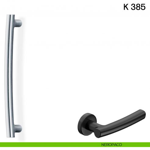 Maniglione per porta K 385 Valli collezione Fusital neropaco