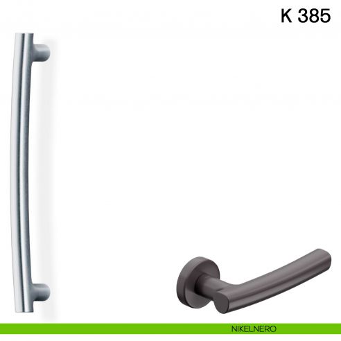 Maniglione per porta K 385 Valli collezione Fusital nikelnero