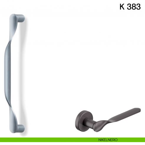 Maniglione per porta K 383 Valli collezione Fusital nikelnero