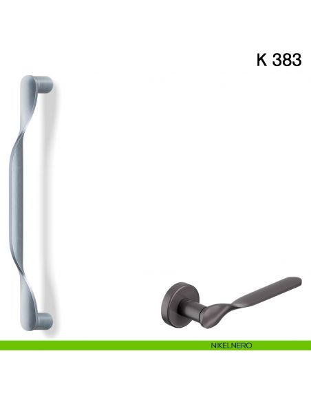 Maniglione per porta K 383 Valli collezione Fusital nikelnero