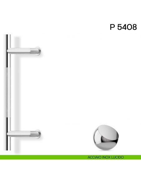 Maniglione per porta P 5408 Valli collezione Fusital zancato acciaio inox lucido