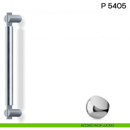 Maniglione per porta P 5405 Valli collezione Fusital acciaio inox lucido