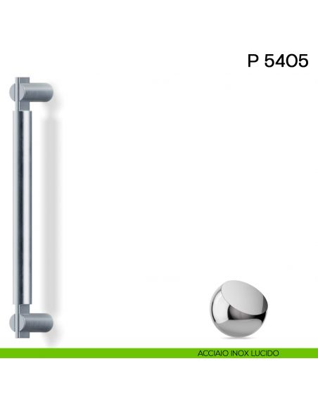 Maniglione per porta P 5405 Valli collezione Fusital acciaio inox lucido