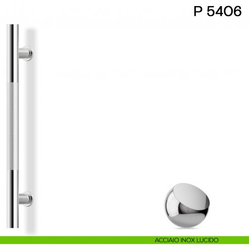 Maniglione per porta P 5406 Valli collezione Fusital acciaio inox lucido