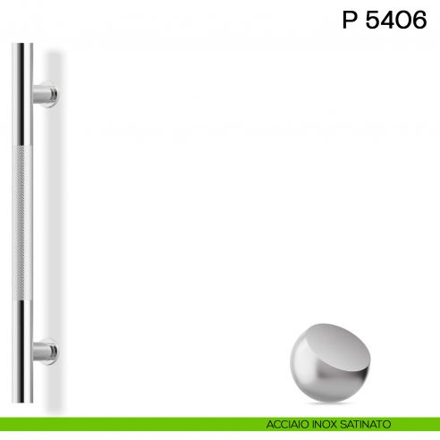 Maniglione per porta P 5406 Valli collezione Fusital acciaio inox satinato