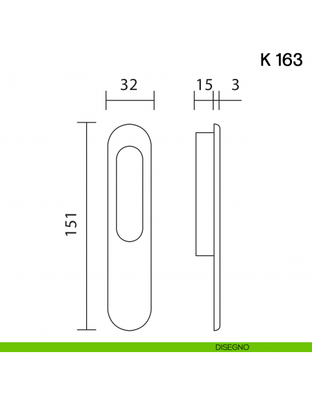 Nicchia cieca ad incasso K 163 PL N Valli collezione Lab disegno