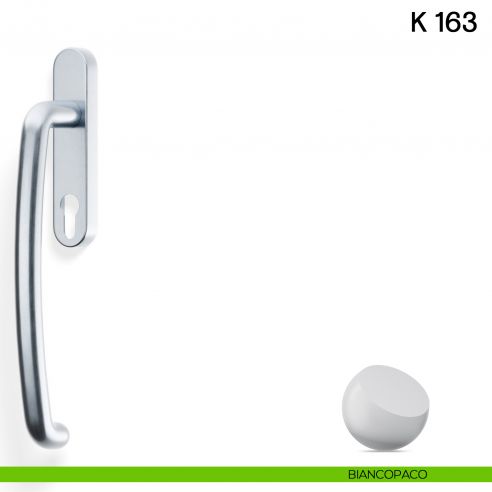 Maniglione per alzante scorrevole K 163 Valli collezione Lab con placca yale biancopaco