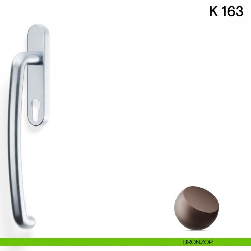 Maniglione per alzante scorrevole K 163 Valli collezione Lab con placca yale bronzop