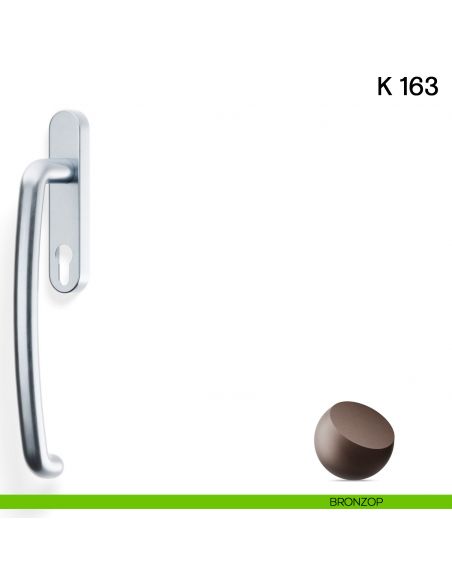 Maniglione per alzante scorrevole K 163 Valli collezione Lab con placca yale bronzop