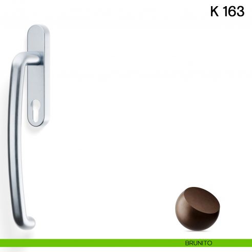 Maniglione per alzante scorrevole K 163 Valli collezione Lab con placca yale brunito