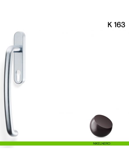 Maniglione per alzante scorrevole K 163 Valli collezione Lab con placca yale nikelnero