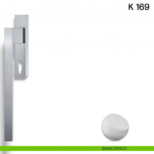 Maniglione per alzante scorrevole K 169 Valli collezione Fusital con placca yale biancopaco