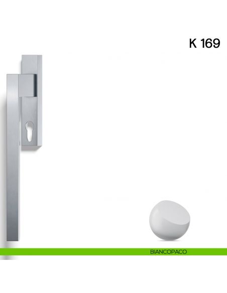 Maniglione per alzante scorrevole K 169 Valli collezione Fusital con placca yale biancopaco