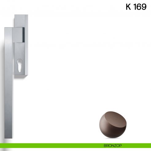 Maniglione per alzante scorrevole K 169 Valli collezione Fusital con placca yale bronzop