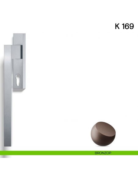 Maniglione per alzante scorrevole K 169 Valli collezione Fusital con placca yale bronzop