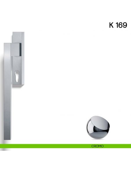 Maniglione per alzante scorrevole K 169 Valli collezione Fusital con placca yale cromo