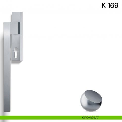 Maniglione per alzante scorrevole K 169 Valli collezione Fusital con placca yale cromosat
