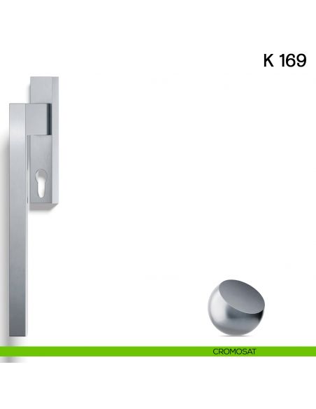 Maniglione per alzante scorrevole K 169 Valli collezione Fusital con placca yale cromosat