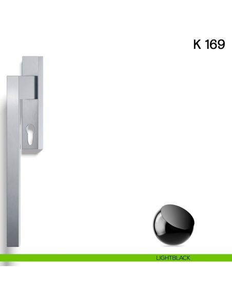 Maniglione per alzante scorrevole K 169 Valli collezione Fusital con placca yale light black